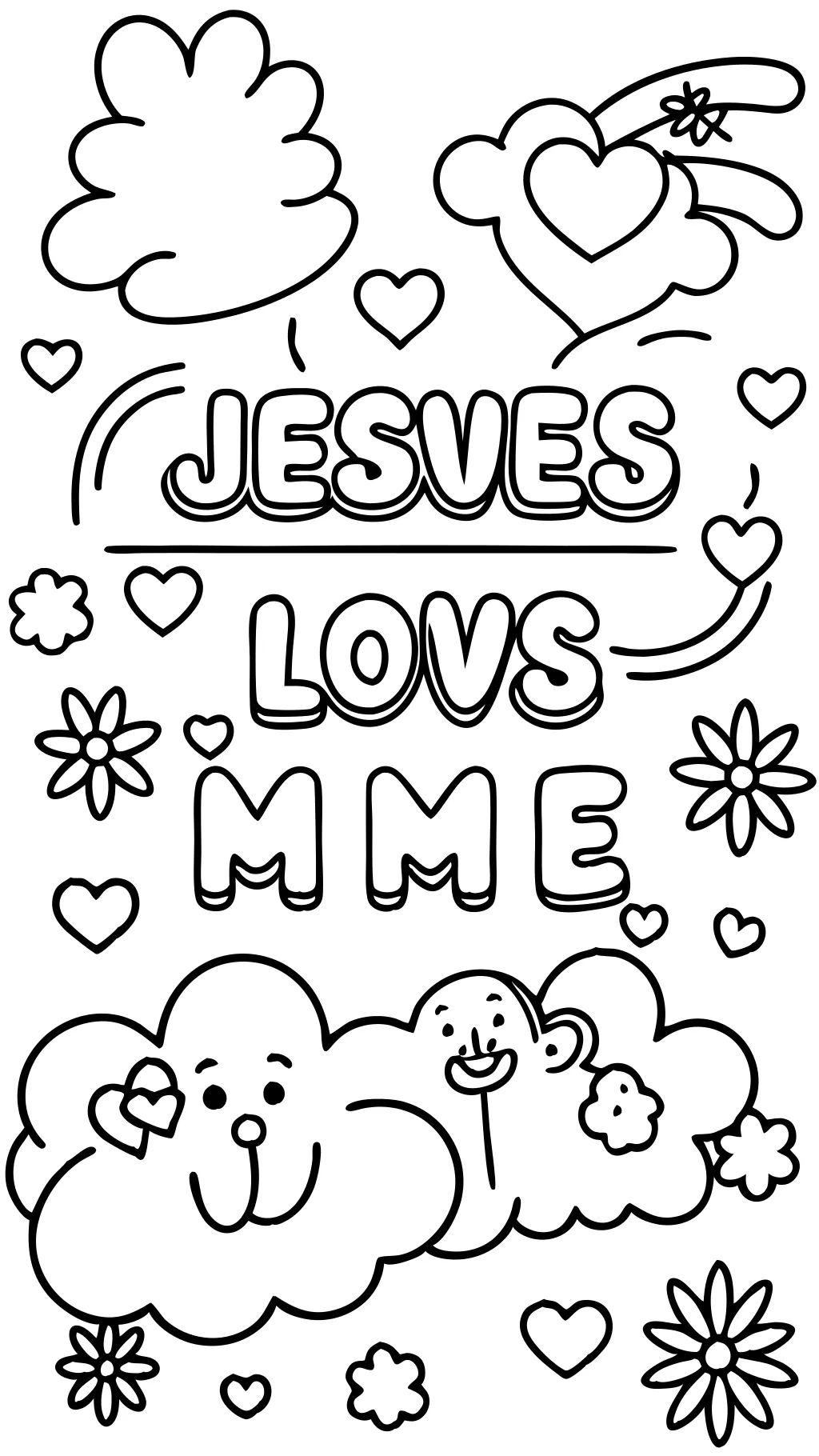 coloriages gratuits Jésus m’aime